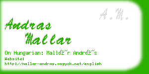 andras mallar business card